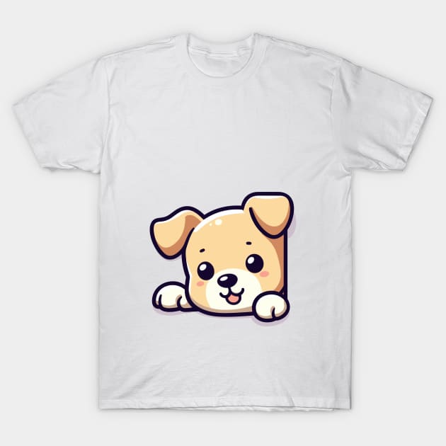 Peeking Dog T-Shirt by Rockave Design